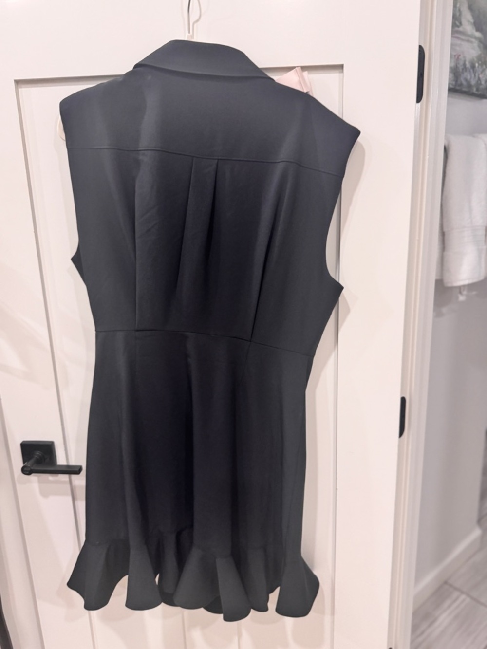 Cinq a Sept Black Zenni Ruffle Sleeveless Wrap Mini Dress Flattering & versatile - Picture 8 of 8
